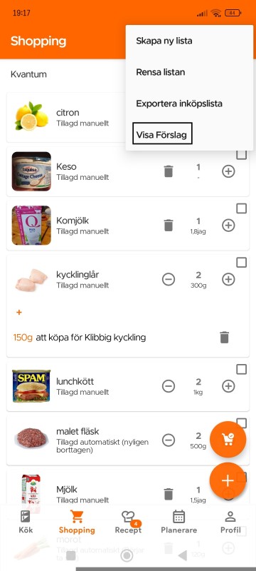 Show Suggestions option in overflow menu